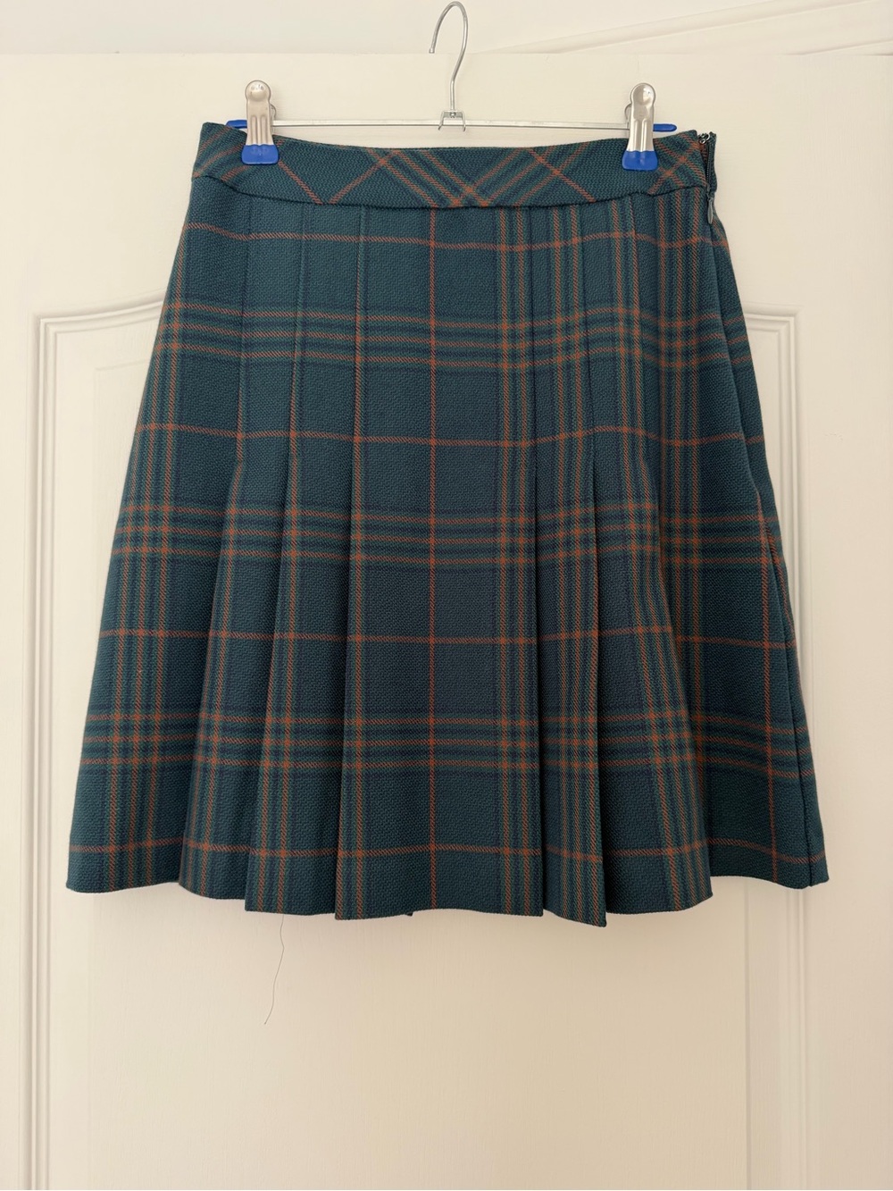 Wilfred Green and Brown Plaid Pleated Skirt